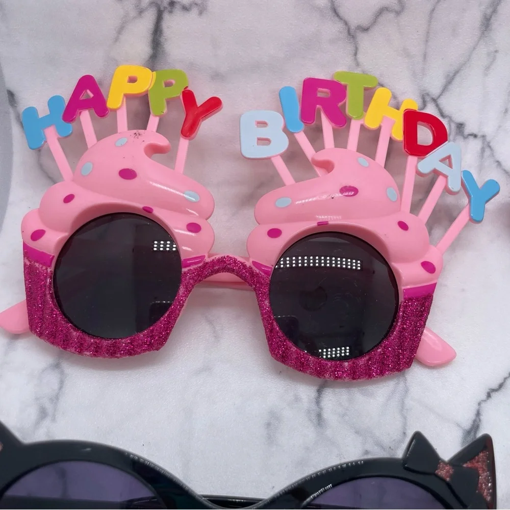 Girls Sunglasses Lot 6 Pairs Birthday Kitty Flower Novelty